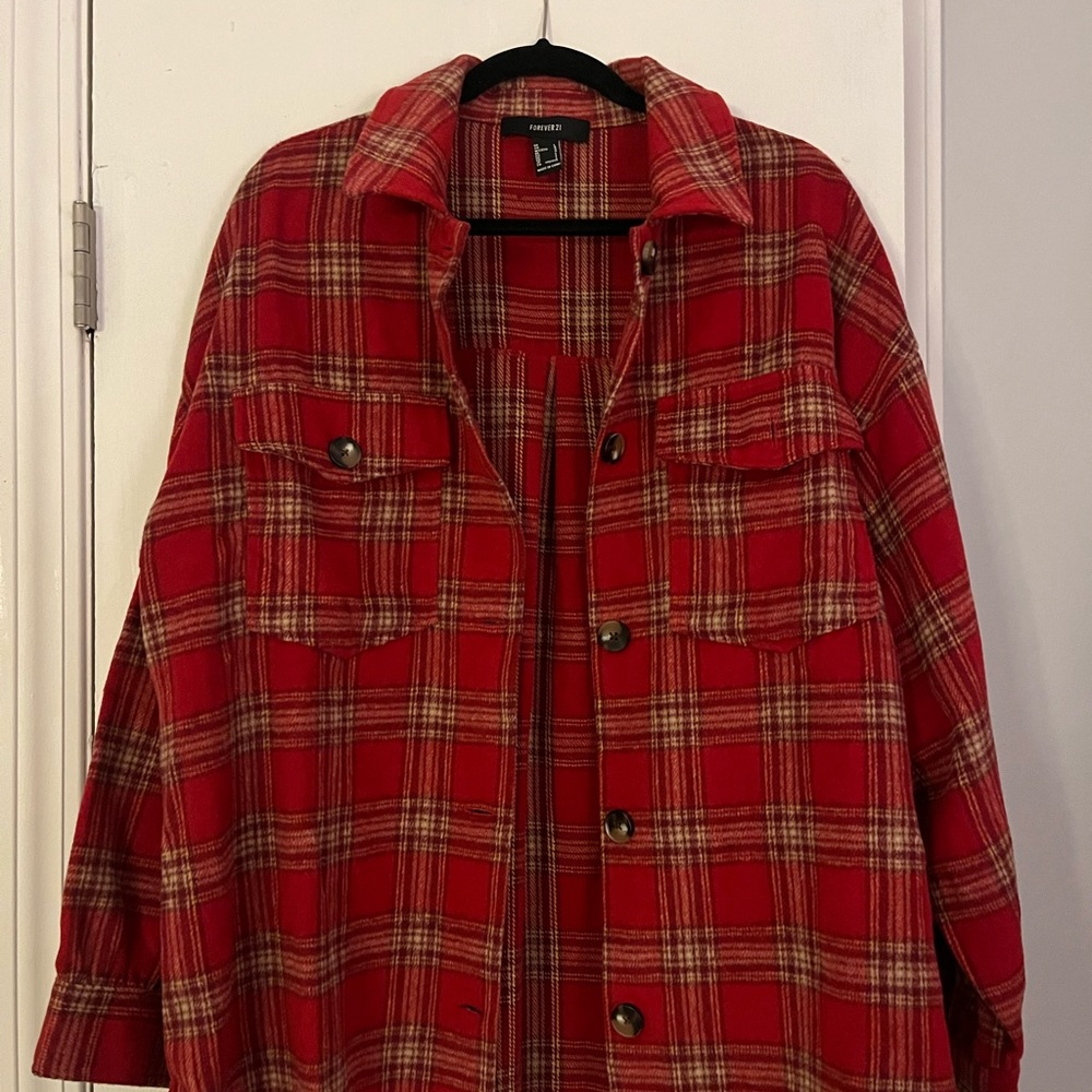 Forever 21 Red Flannel Shacket